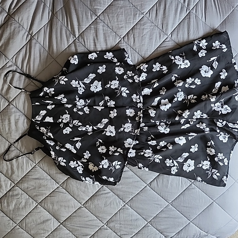 Black Floral Romper
